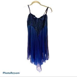 Lyrical Royal Blue Sequin Satin Adult Large Kelle